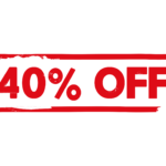 40 percent off stamp png